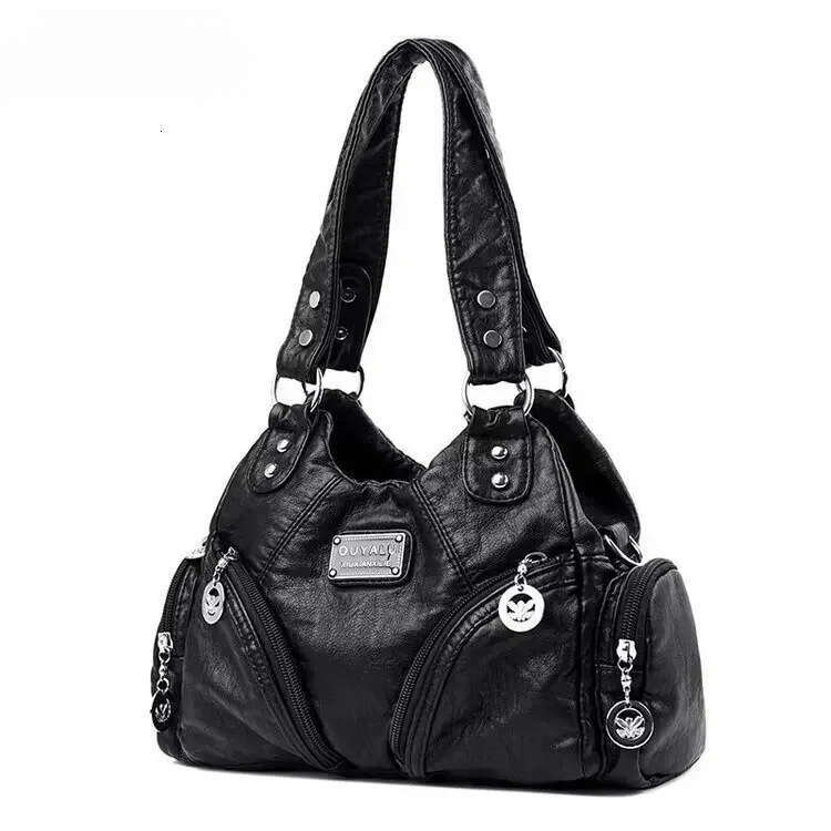 Fashion Women Vintage Motorcycle Diagonal Shoulder Messenger Crossbody Bag Y2k Soft PU Chains Multiple Pockets Tote Bags