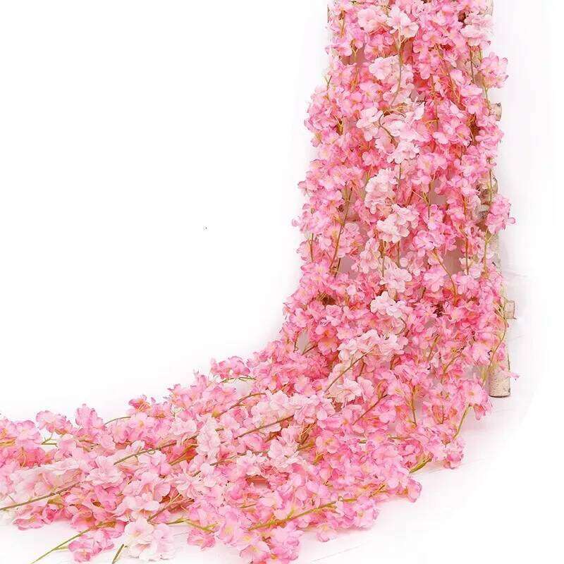 180CM Artificial Sakura Flowers Vine Wedding Garden Rose Arch Home Party Decoration Christmas Bridal Fake Silk Scrapbook Plants Y260130
