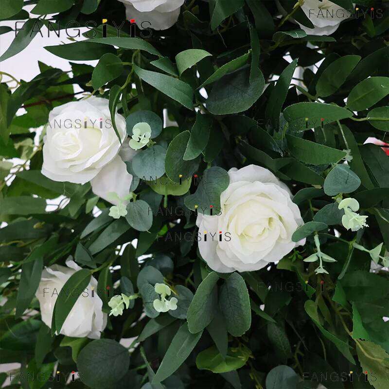 Rose eucalyptus leaves Road Lead Floor Artificial Row Wedding party Welcome Sign Centerpiece table Decor Flower Ball prop W260130