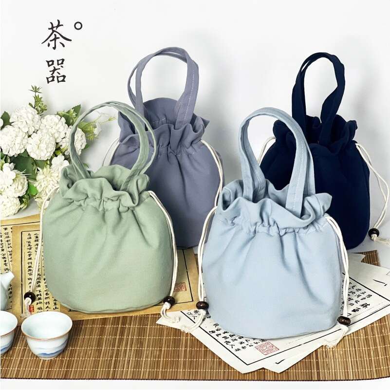 Portable Set Cotton Linen Thickened Drawstring Canister Teapot Master Storage Jianzhan Tea Cup Small Cloth Bag MASA