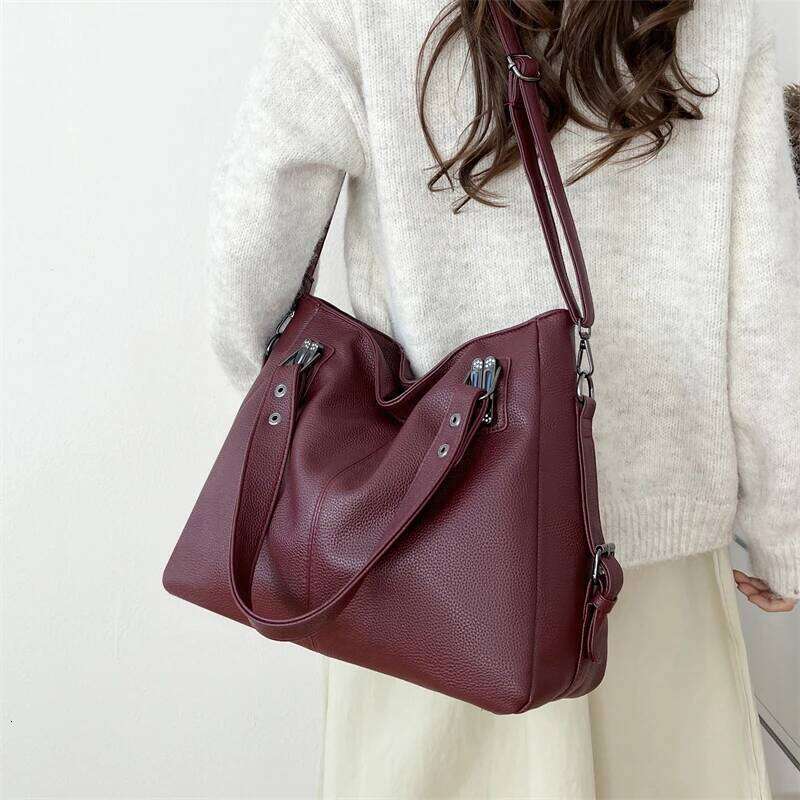 Large Capacity Women PU Leather Handbags Tote Messenger Casual Female Zipper Shoulder Bags Fashion Ladies Big Crossbody Bag Z260130