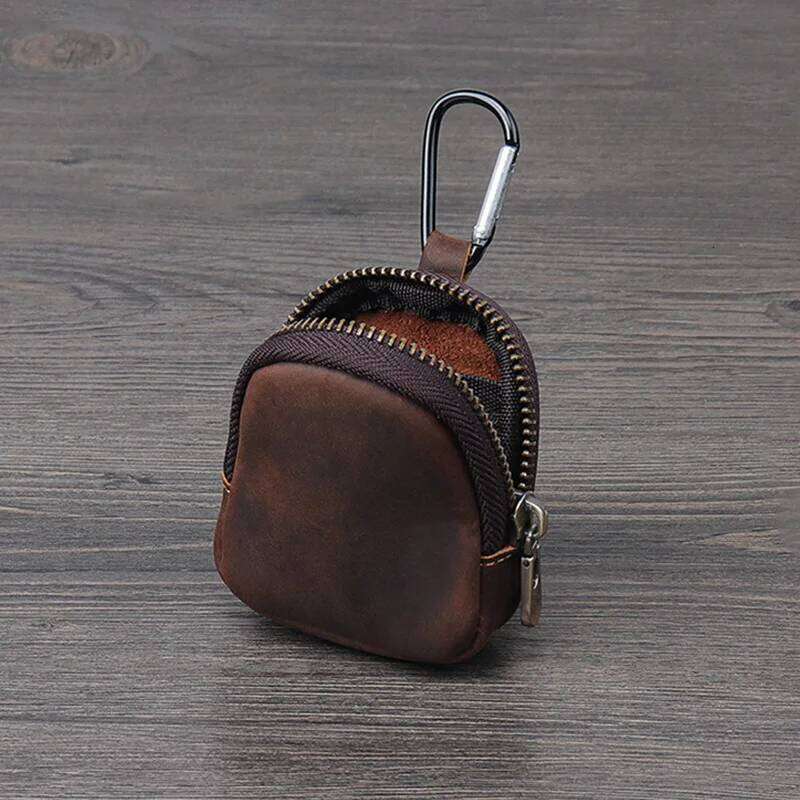 WERLLANDS PU Leather Carabiner Multi-Color Retro Mini Coin Purse Keychain Wallet Z260130