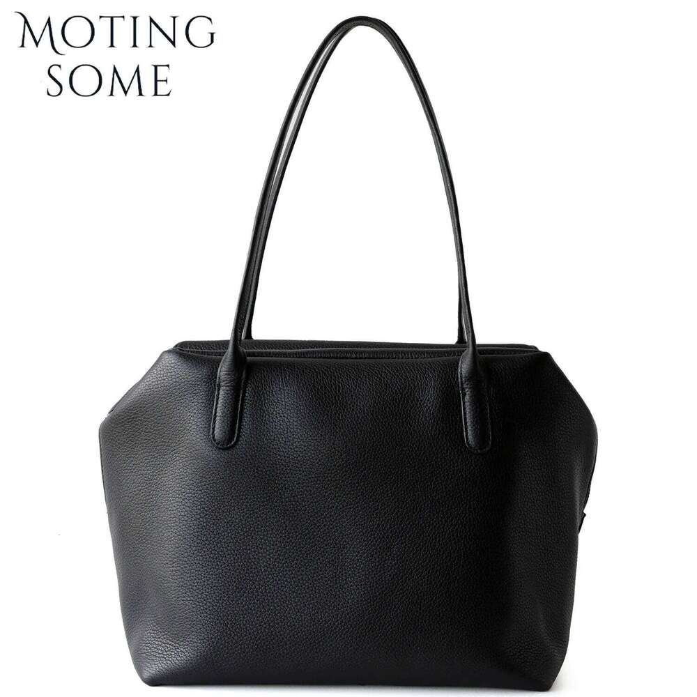Motingsome Genuine Leather Bag Woman Luxury Designer Bags Niche Cowhide Underarm Bowling Tote Minimalist Shoulder Handbag 2025