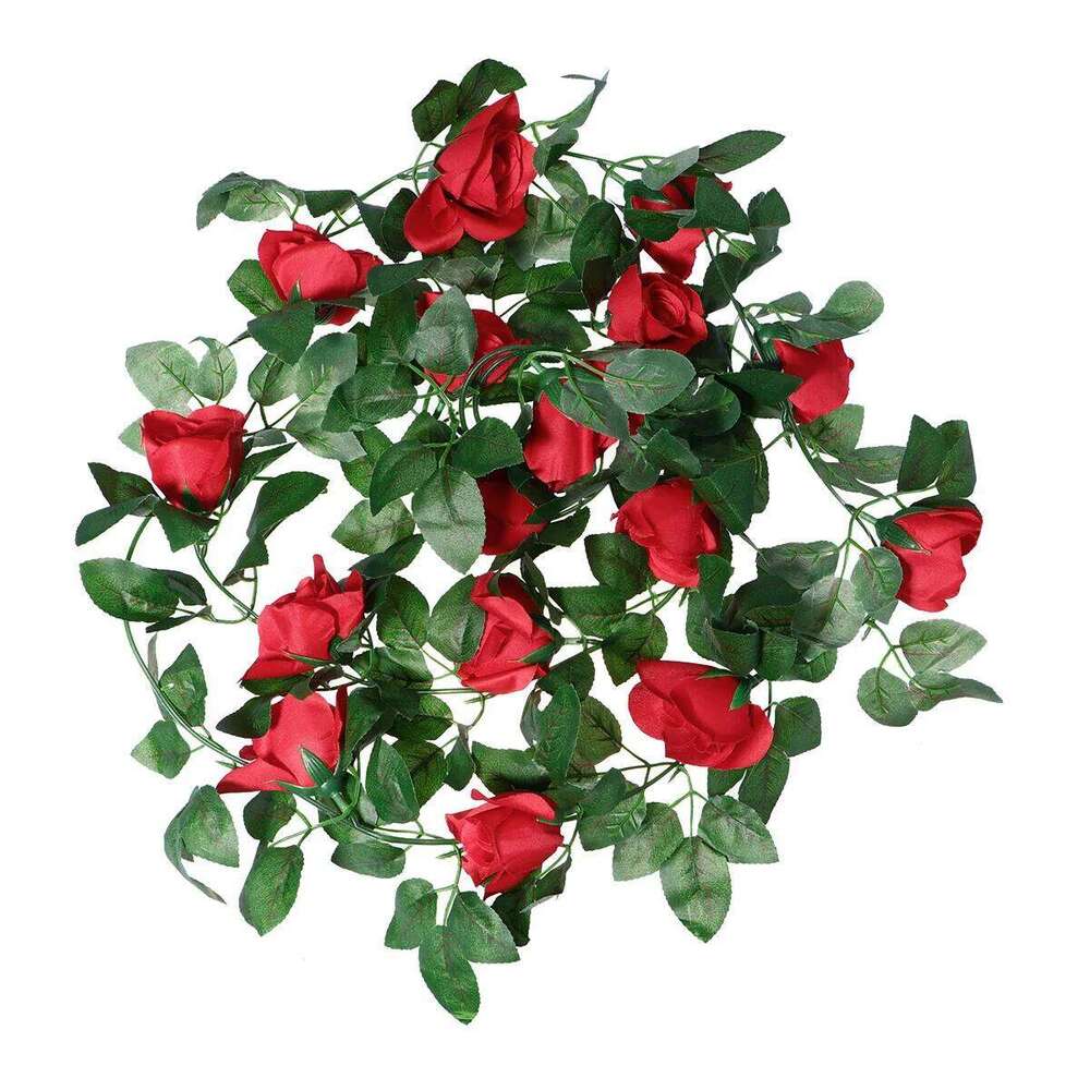 2pcs Simulation Rose Vine Artificial Rattan Decorative Hanging Plants For Home Garden Wedding Party Fence Wall Door Ac Pipe W260130