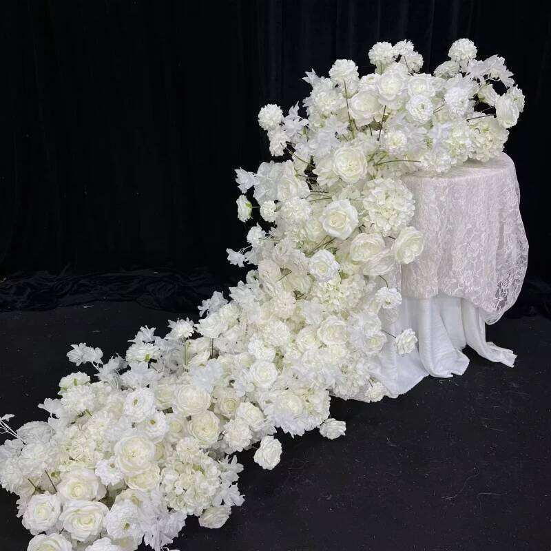 6M/4M/3/2M Rose Hydrangea Table Runner Sofa Floor Arrangement Wedding Backdrop Decor Flower Row Banquet show Party Props Y260130