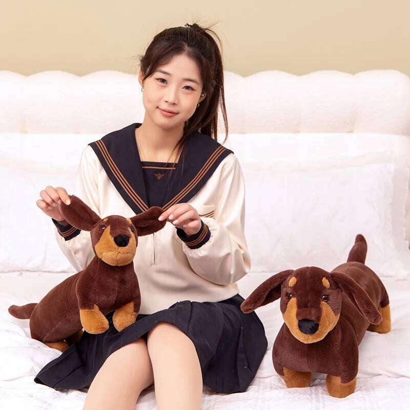 1PC 50cm Giant Stuffed Fill Plush Toy Sausage Dog Enthusiast Birthday and Christmas Gifts for Kids Y260128