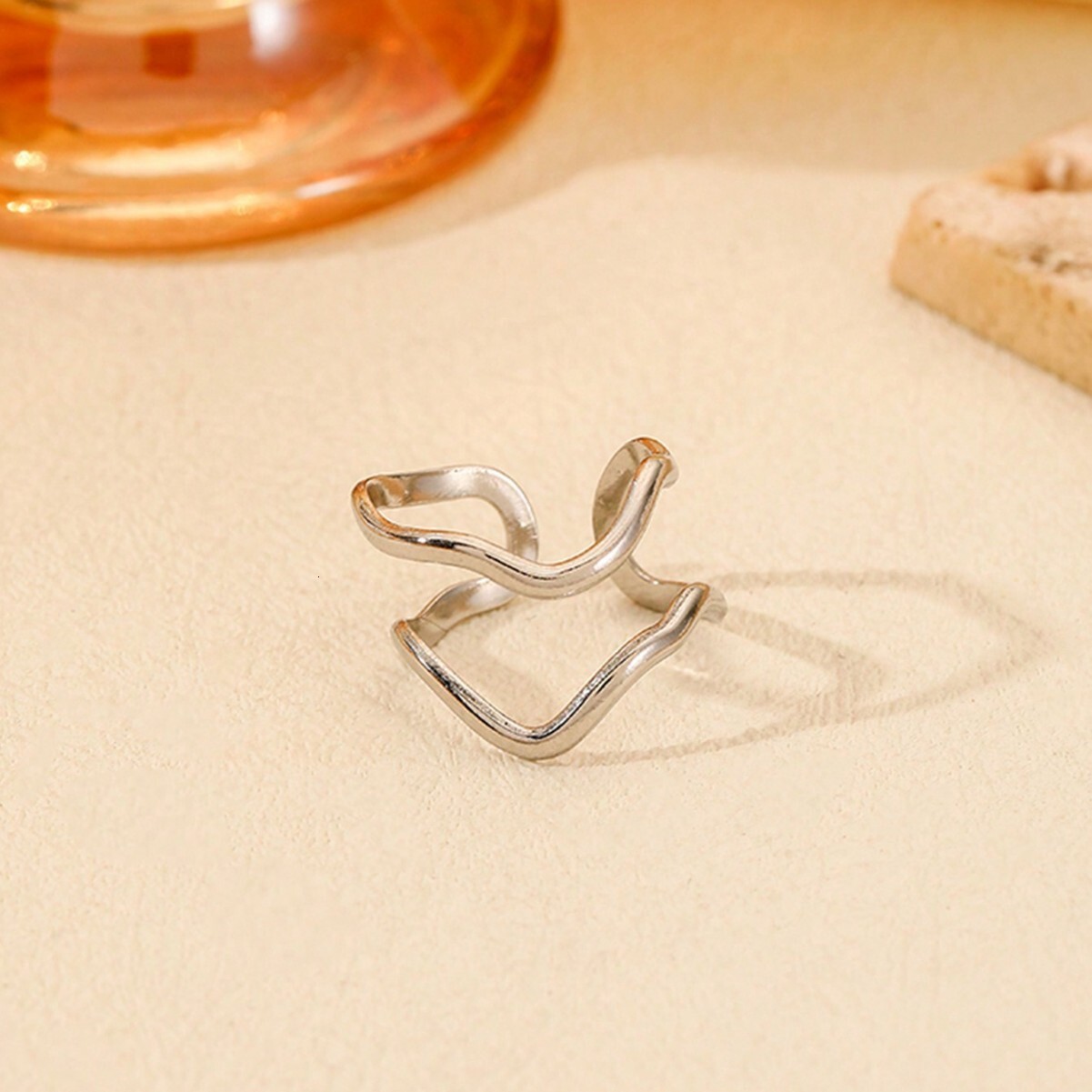 Fashion New Hydraulic Open Double Layer Water Ripple Ring from Europe, America, Japan, and Korea, Direct Manufacturer, Bulk Pricing