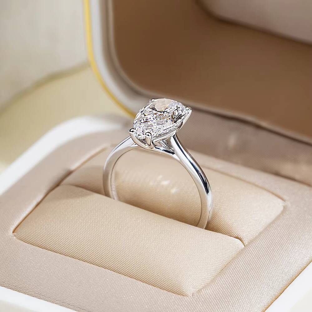 MSR-1655 Customized Ring Jewelry 302CT E VS1 14k Solid Gold Pear Cut Lab Grown Diamond Ring