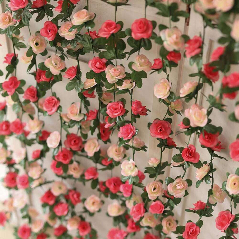 1.8m Rose Artificial Silk Flower Garland Wedding Decor Flowers Home Room Decoration Fake Vine Plant Rattan W260130