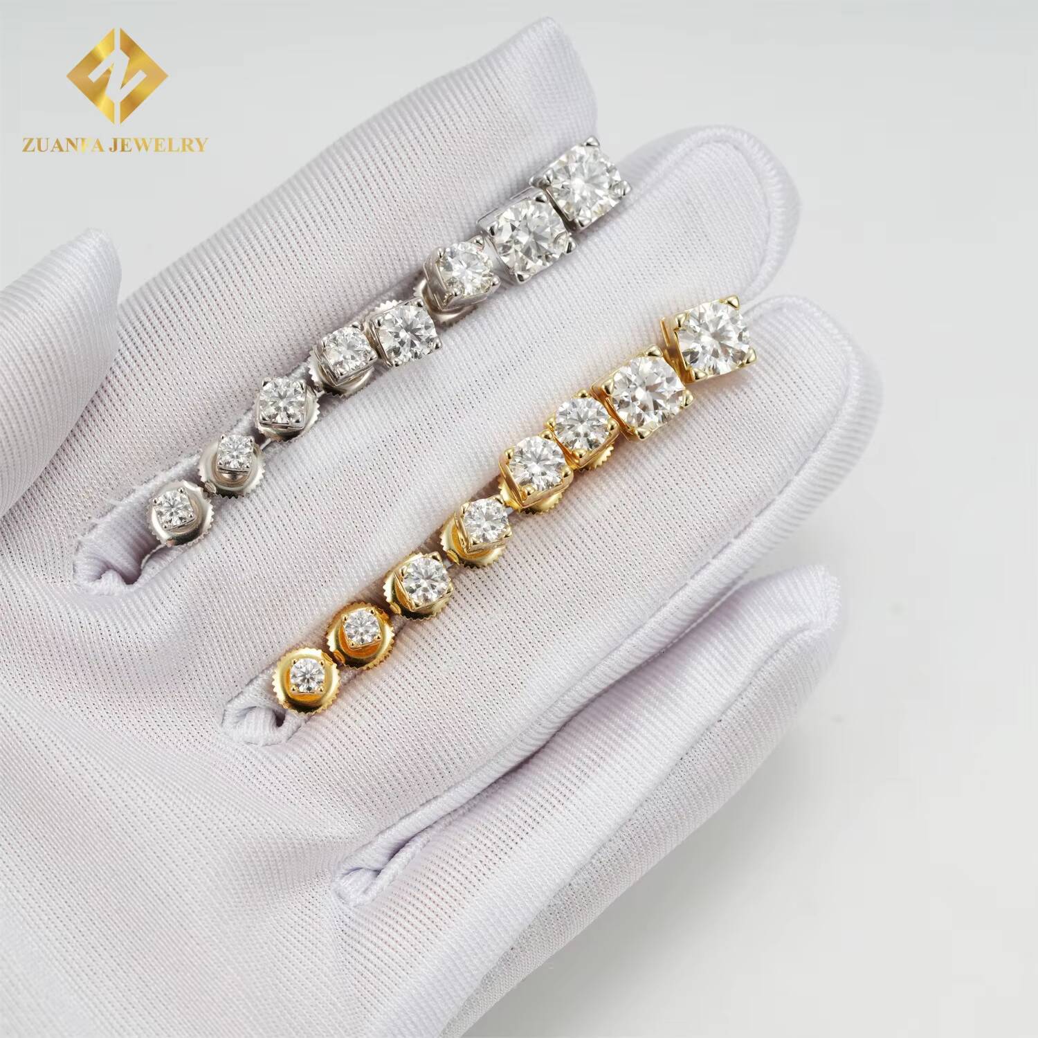 Wholesale Luxury Moissanite Earrings VVS 925 Silver GRA Certified 3mm 4mm 5mm 65mm Pass Diamond Tester