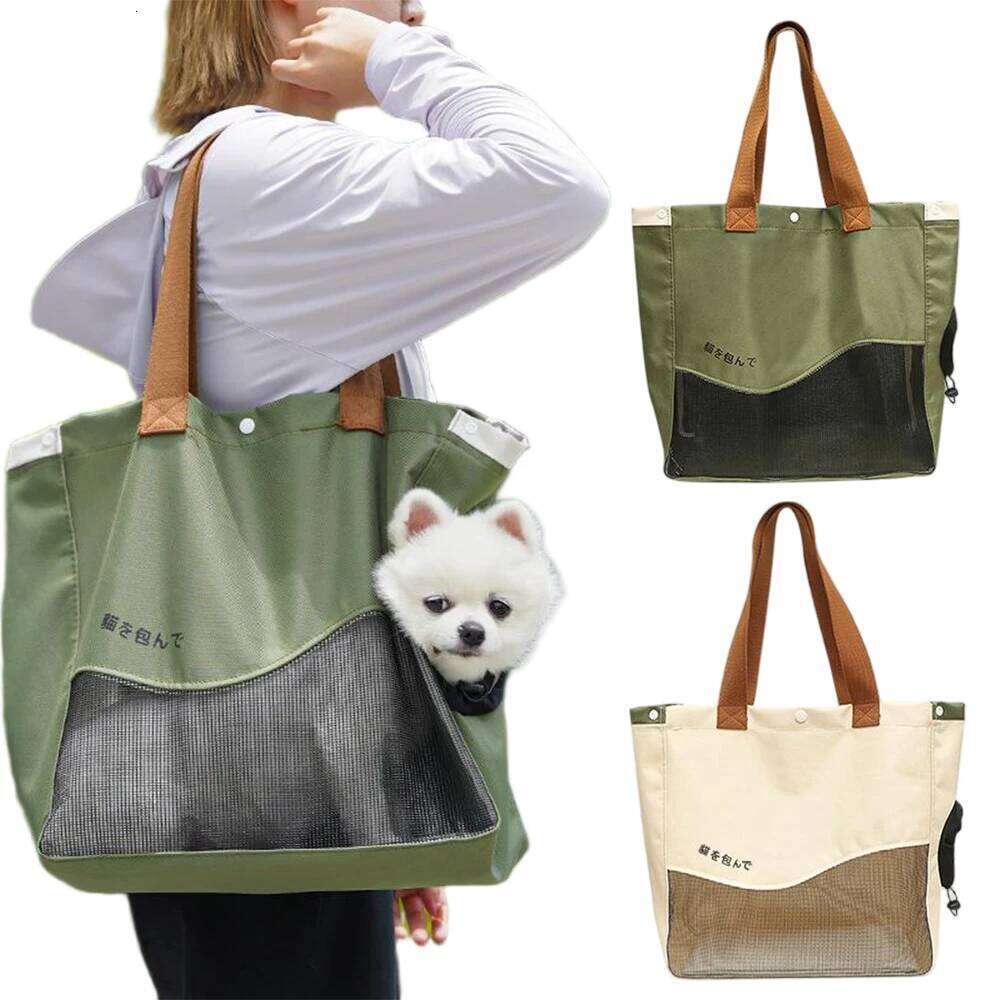 Breathable Carrier Bag Handheld Shoulder Tote Small Medium Dogs Cats Oxford Canvas Portable Outdoor Travel Pack Pet Supplies 26H0130