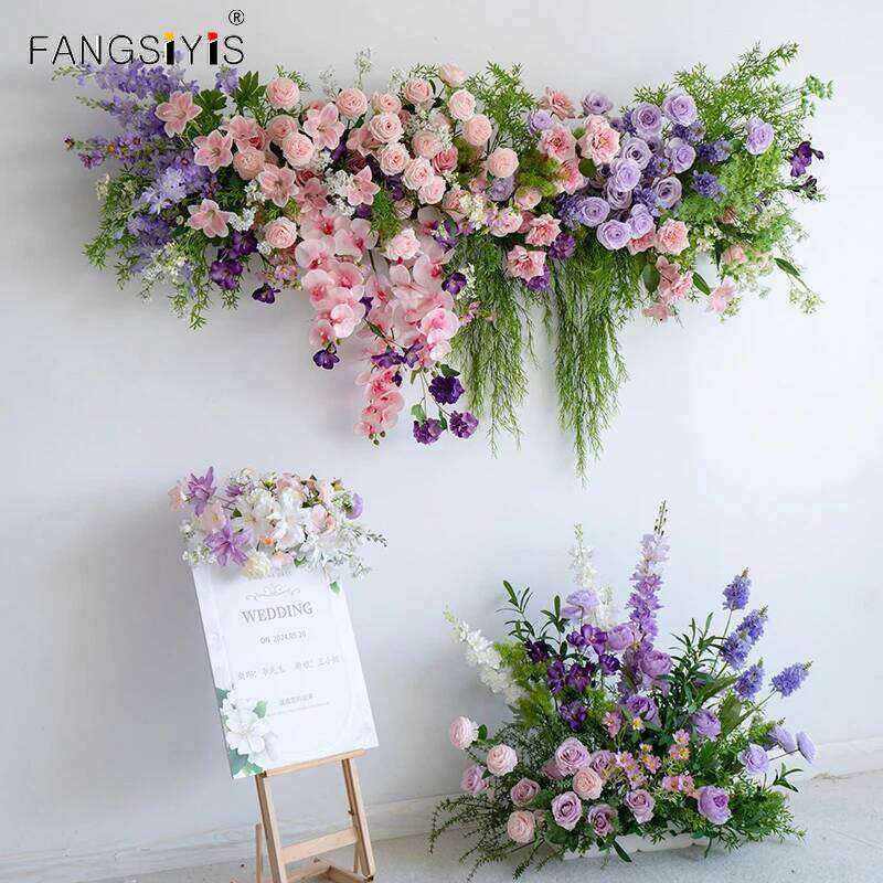 Colorful rose Xiao Zou Ju Floor Wedding Backdrop Decor Flower Row Arrangement Event Banquet Stage Party Props Window Disp Y260130