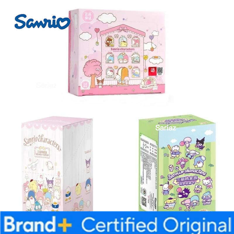 Sanrio New Original Box Anime Character Collection Hobby Card Cute Kuromi Melody Kitty Cinnamoroll Party Game Children's Gift H260130