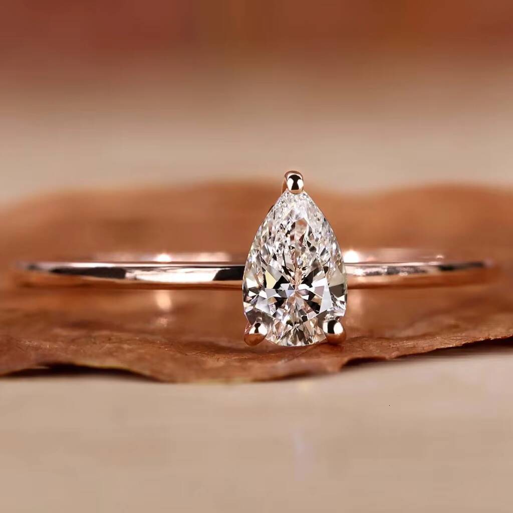 Factory Custom GIA IGI Certified Vvs Cvd Lab Grown Created Diamond 18k Gold Oval Pear Radiant Cut Lab Diamond Ring1 2 3 Ct