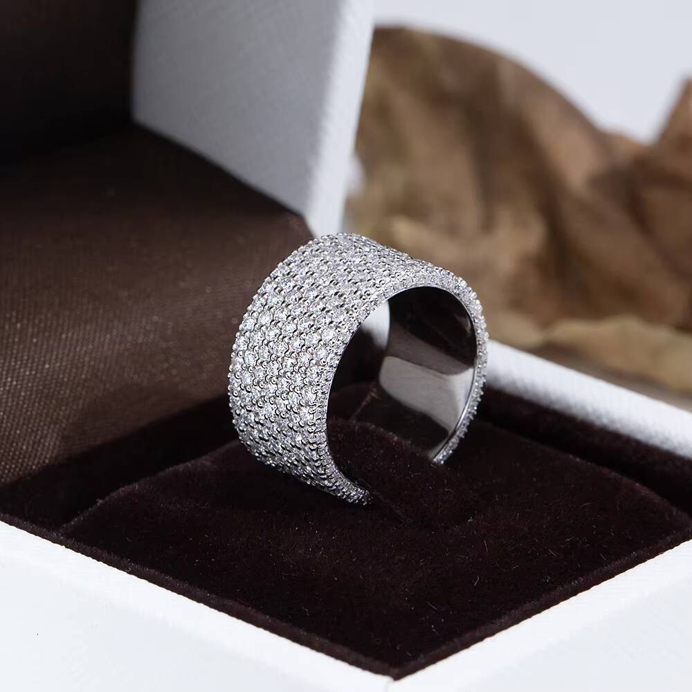 MSR-1973 Custom Hip Hop Ring Jewelry 18k Gold Full Eternity Lab Grown Diamond Ring