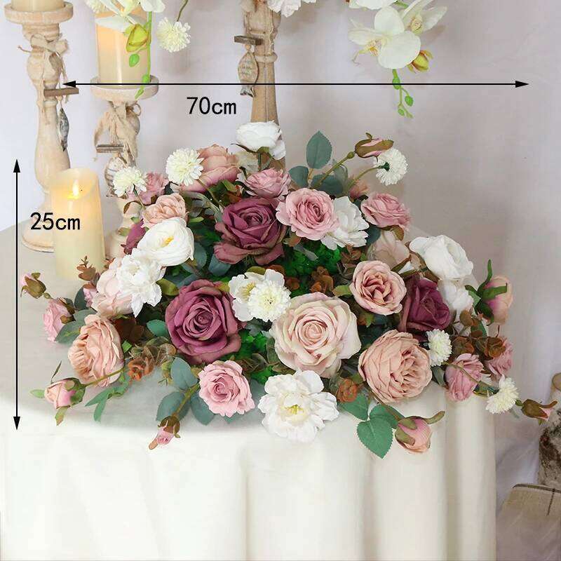 DIY Wedding Flower Arrangement Silk Butterfly OrchidRose Artificial Floral Row Decor Marriage Arch Backdrop Decoration prop Y260130