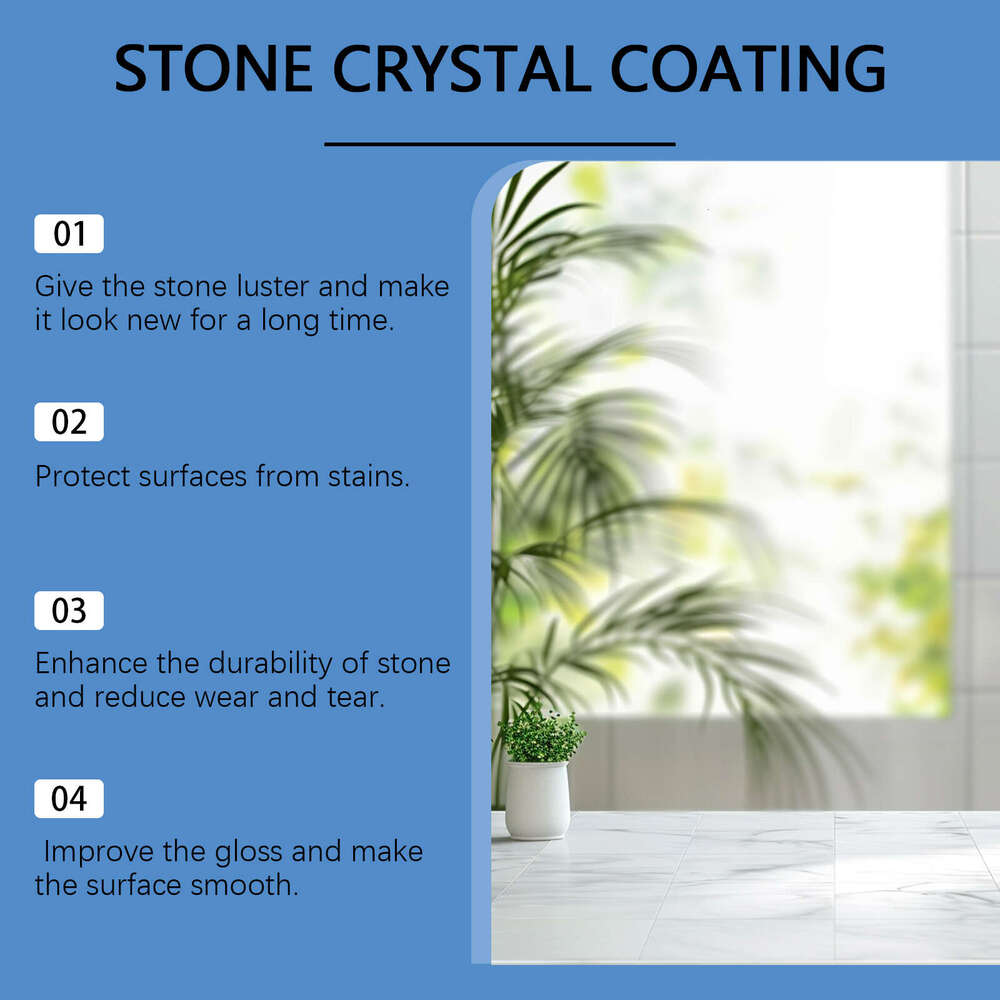 Jakehoe Stone Gloss Enhancer Crystal Coating Agent Kitchen Quartz Tile Countertop Scratch Cleaner Stain Brightener S260130