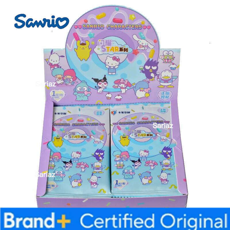 Sanrio KABAO Original Kuromi Hello Kitty Shining Cartoon My Melody Collectible Game Card Toy For Children Gift H2601301