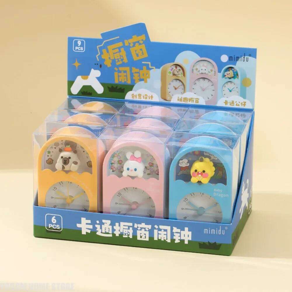 Ins Style Adorable Desk Mini Cartoon Characters, Silent, Sports-Style Anti-Wear & Shockproof Shell, Kids Alarm Clock W260130