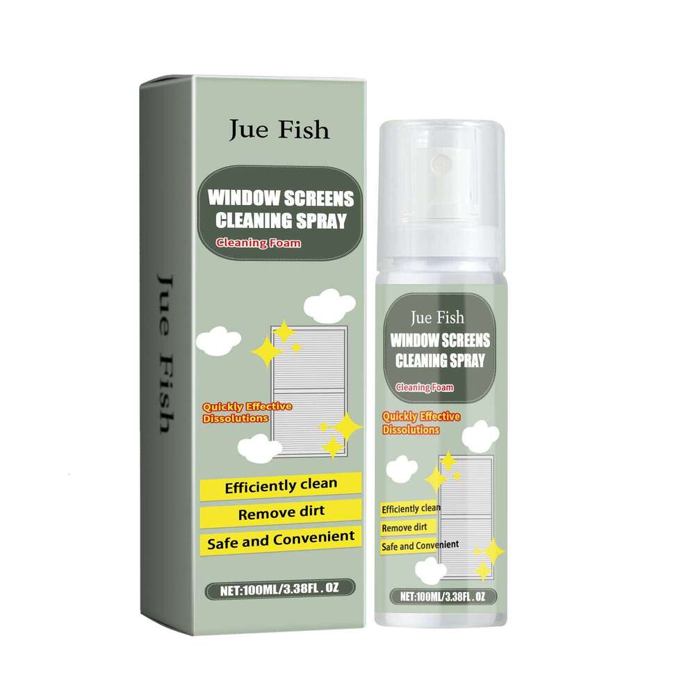 Jue-Fish Window Screen Cleaning Powerful Removal Oil Stain Clean Bright Foam Spray S260130