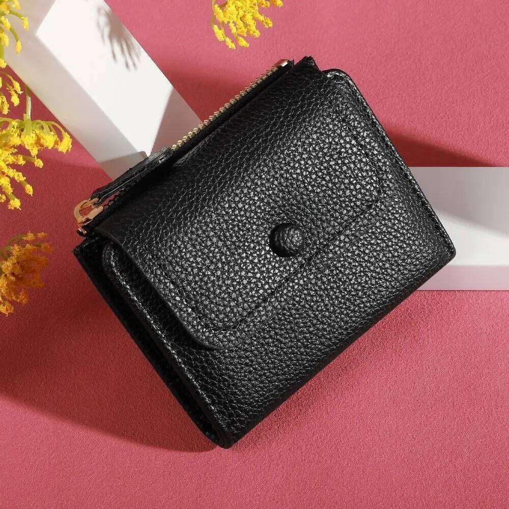 Fashion PU Leather Short Multi-Cards Large Capacity Card Bag Wallet Cute Lightweight Zipper Coin Purse Z260130