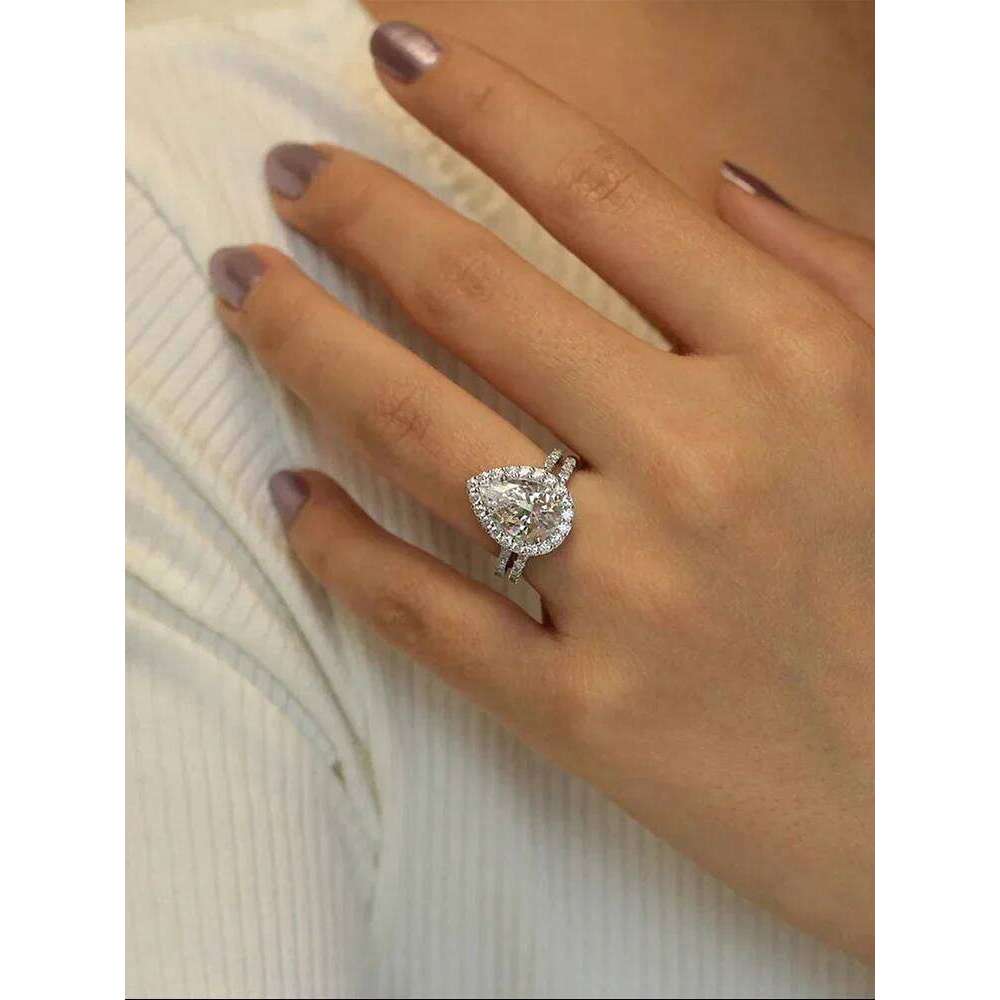 925 Sterling Silver Simplicity Classic Fashion WaterdRop Ring For Women Engagement Wedding Luxury High Quality Fine Jewelry XJ260130