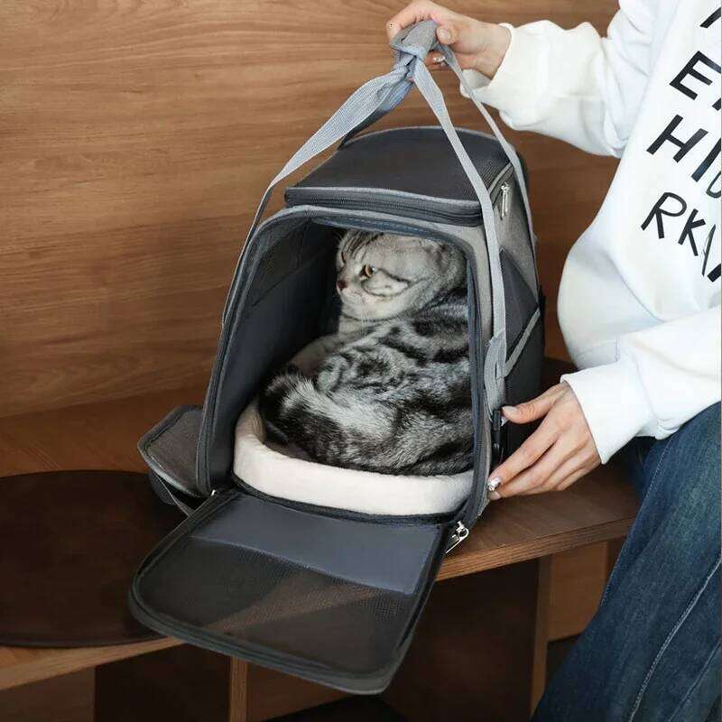 Cat Soft-Sided Portable Dog Mesh Breathable Carrier Bags Foldable Cats Handbag Travel Pet Transport Bag 26H0130
