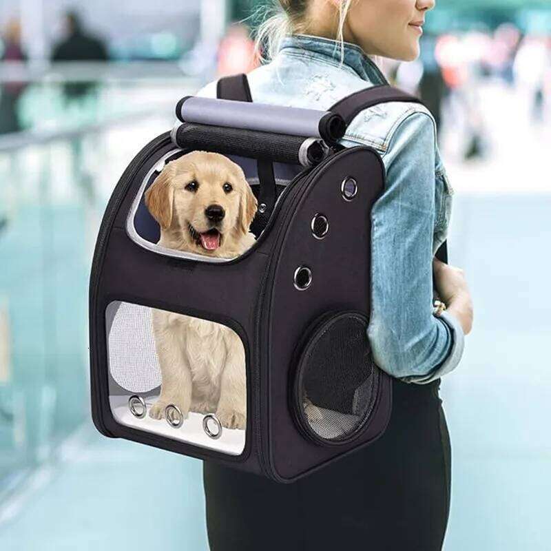 Expandable Carrier Backpack for Cats, Dogs and Small Animals, Portable Pet Travel Carrier, Super Ventilated Design 26H0130