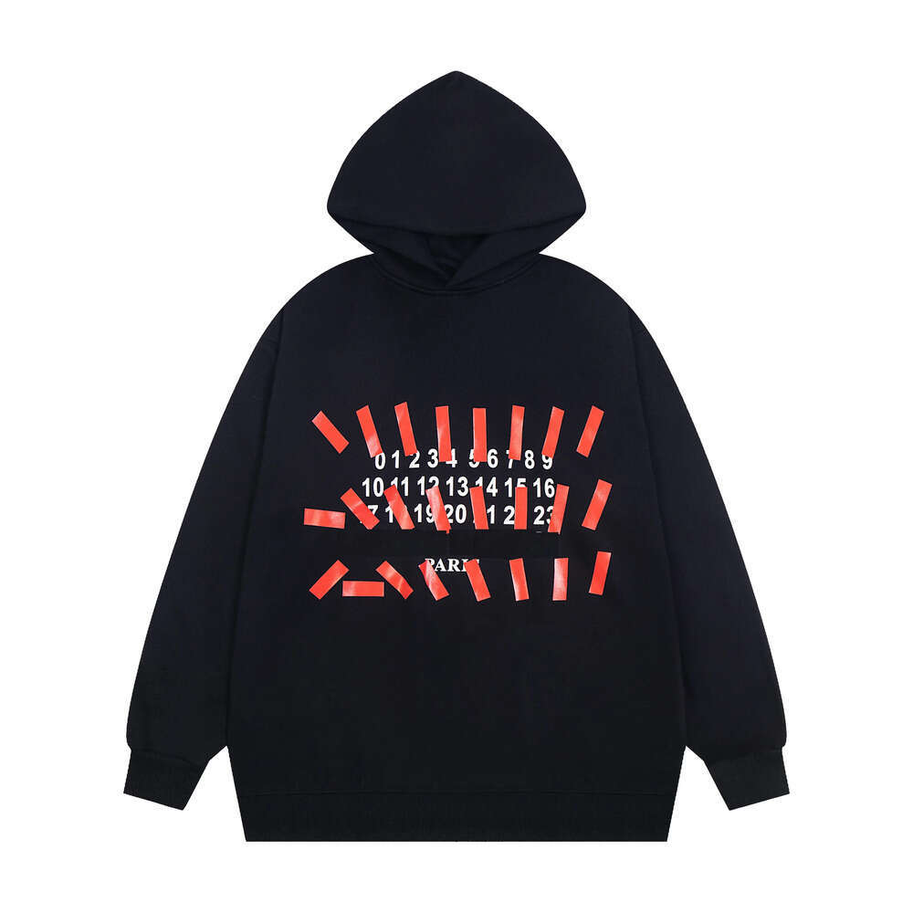 Masion Margiella Hoodiedesigners Masion Marigela Mens Mm6 Digital Print Hoody Arabic Number Hoodies Fashion Trend Luxury White Black Numbers Printed Hoodie 534