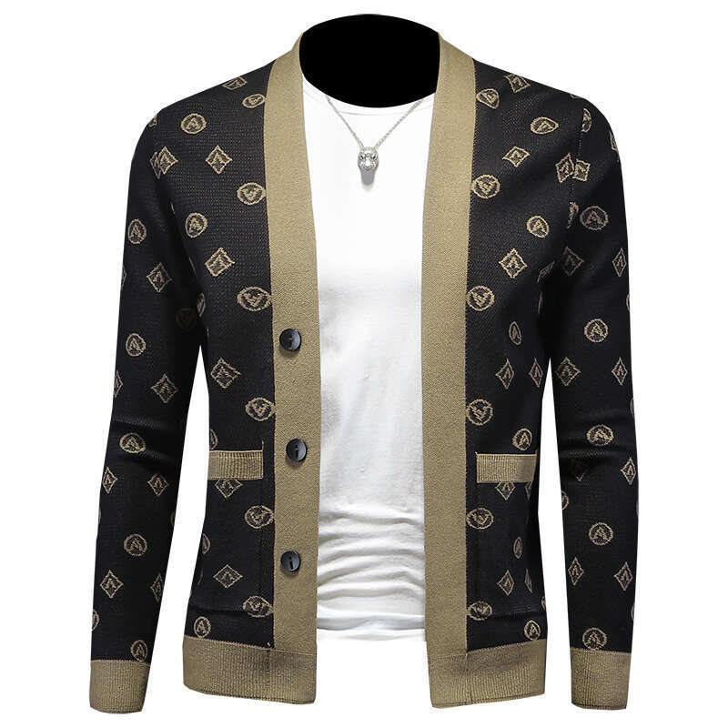 Autumn Winter New Men's No Button Cardigan Knitted Wool Youth Fashion Sweater Men