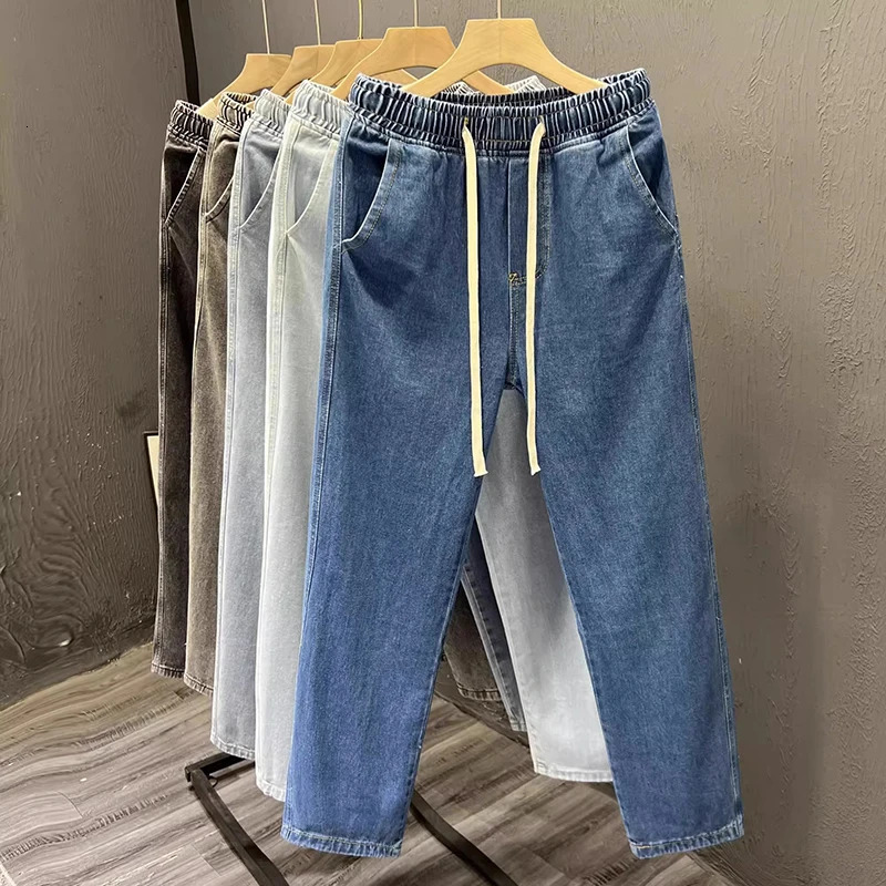 Mens Casual Loose Straight Leg Jeans Thin Wear Resistant Spring Autumn Vintage Workwear Durable Cotton Denim Trousers 260127