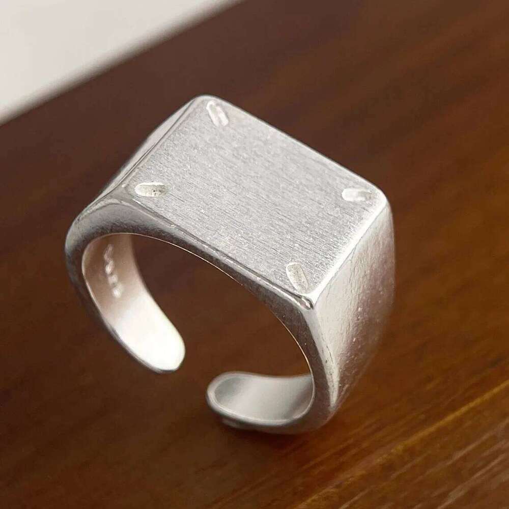 925 Sterling Silver Rings for Women Couple Minimalist Handmade Simple Square Shinning Ring Fine Jewelry Gift Prevent Allergy XJ260130