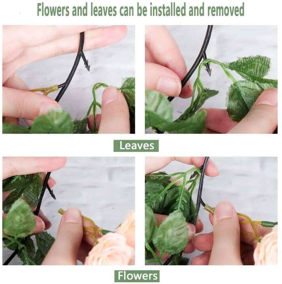 3 Pack 1.8M 69 Heads Artificial Flowers Garland Faked Flower Rose Vine Hanging Plant Decorative for Wedding Arch Wall Home Decor Y260130