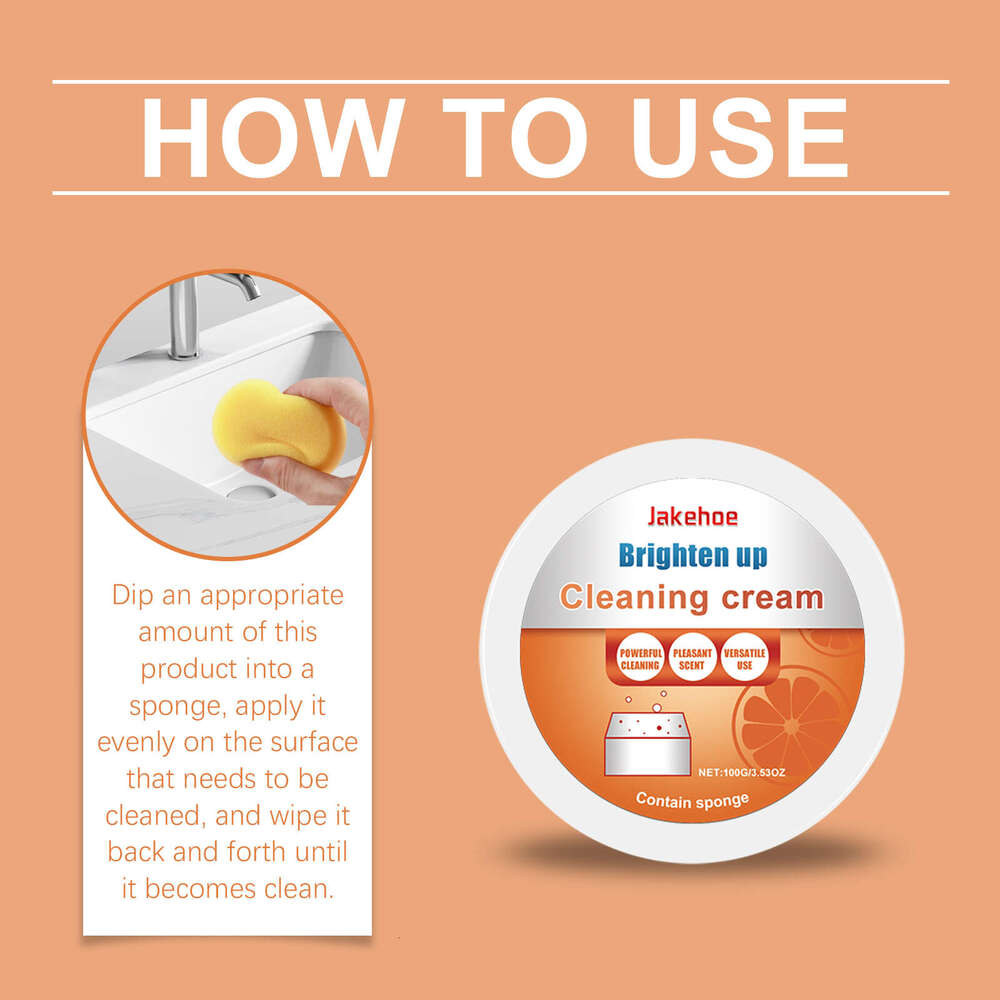 Jakehoe Brightening Multi-Purpose Cleaning Paste for Kitchen Range Hood Living Room Bathroom Stain Removal S260130
