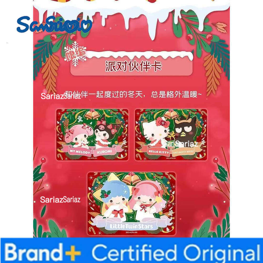 Sanrio New In Stock Mymelody Kuromi Warm Winter Celebration Blind Box Photo Paper Cinnamoroll Collection Small Card Girl Gifts H260130