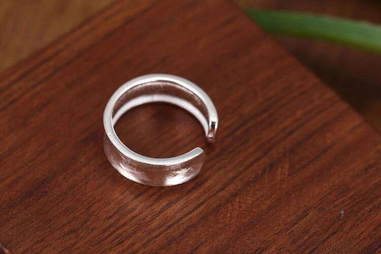 925 Rings Women geometry width Open Ring Hypoallergenic Sterling Silver Jewelry Gifts For Girls XJ260130