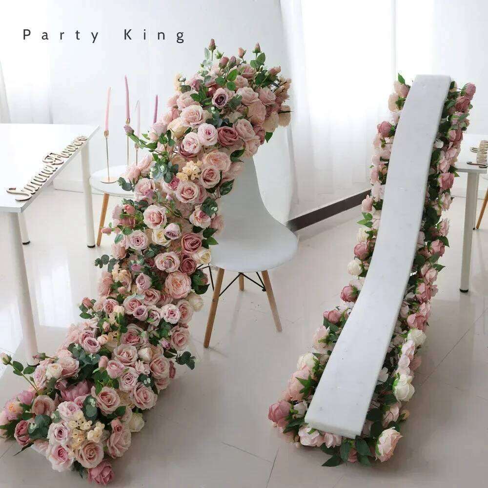 2m Luxury Artificial Flowers Runners Wedding Background Table Centerpiece Row Wall Arch Flower Arrangement Decoration Y260130