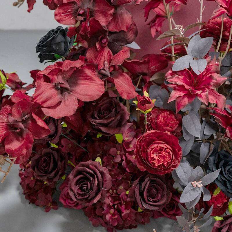 New Red Rose Peony Artificial Hanging Row Wedding Arch Backdrop Decor Corner Flower Road Lead Floral Party Stage Props W260130