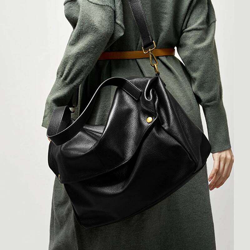 Burminsa Cowhide Genuine Leather Soft Large Hobo Shoulder Bags For Women 2025 Luxury Designer Big Messenger Tote Ladies Handbags