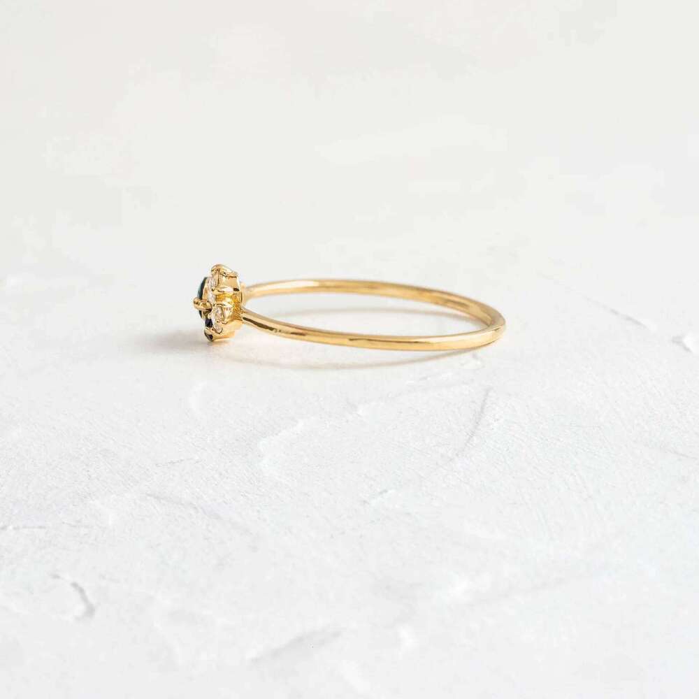 925 Sterling Silver Twist Ring Exquisite Jewelry Colored Tennis Stackable Navy Mini Cluster XJ260130