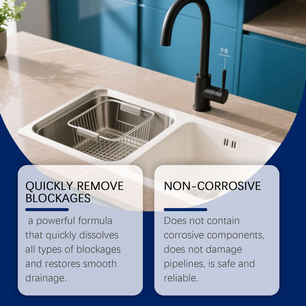 Jakehoe Powder Kitchen Sink Drain Bathroom Pipe Various Clog Cleaning Dissolver S260130