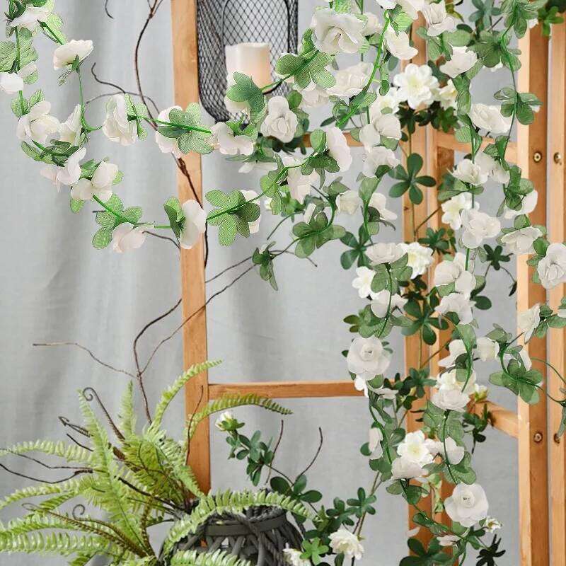 Artificial Flowers Vine Strips Red White Pink Rose Silk Flower Fake Plants Home Room Wedding Wall Hanging Garden Arch Decor W260130