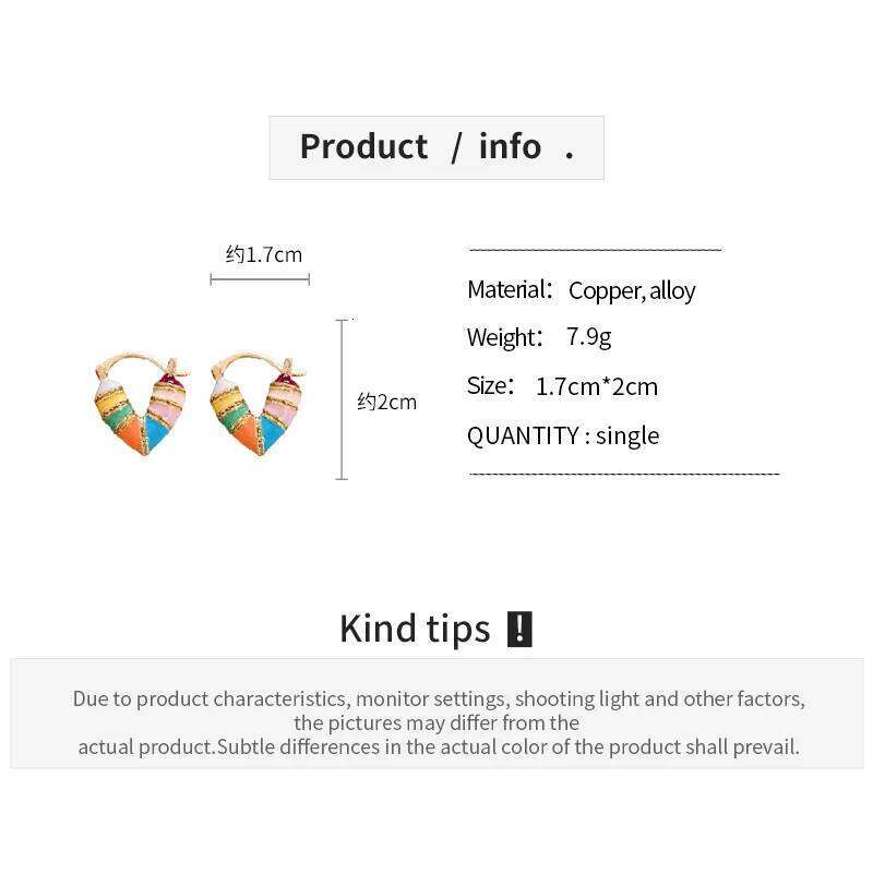 Colorful Heart Ear Buckle 2026 New Korean Fashion Women's Earring Precious Hoop Earrings Gold Plating Jewelries Girl Gifts