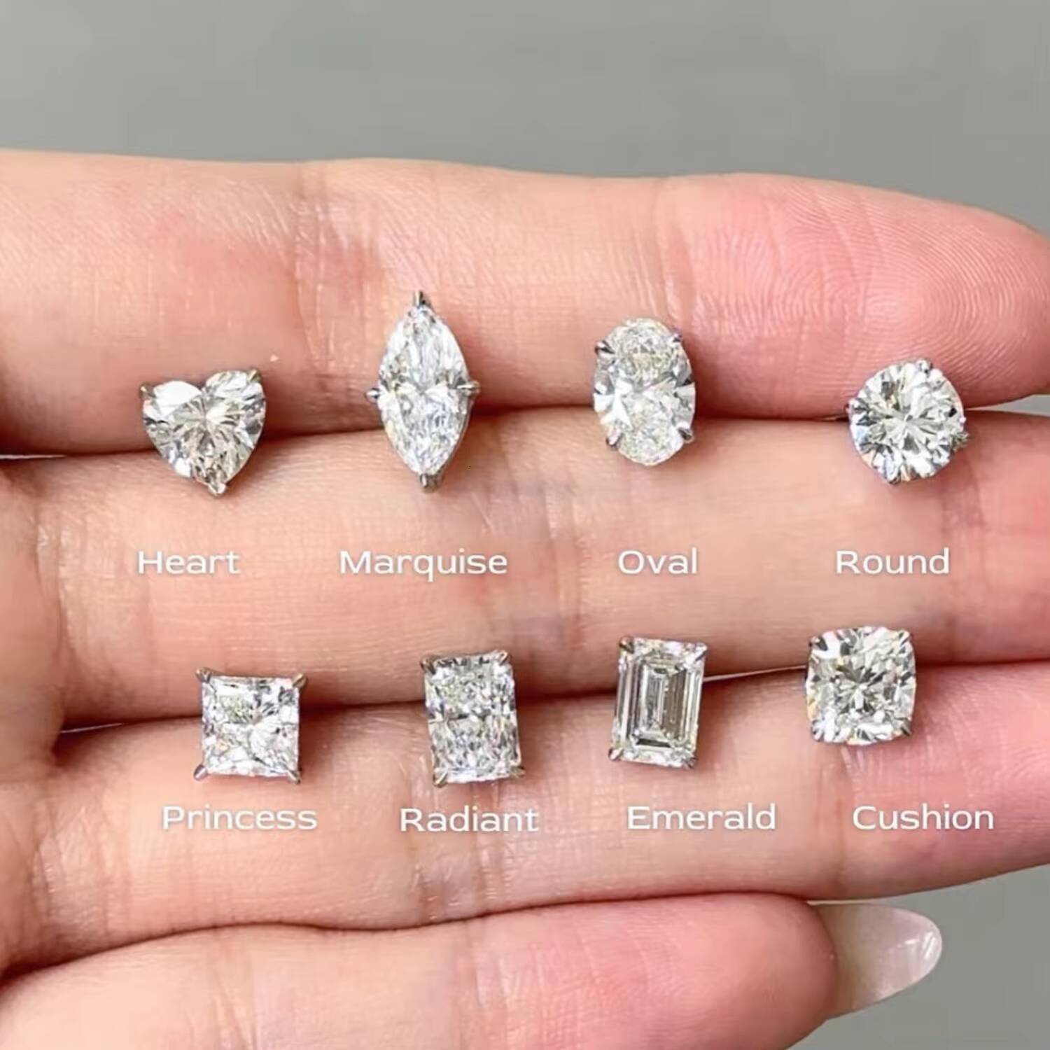 Emerald Lab Diamond Stud Earrings 1ct Each Prong Setting 14k Gold Hot Sale Daily Wear Jewelry