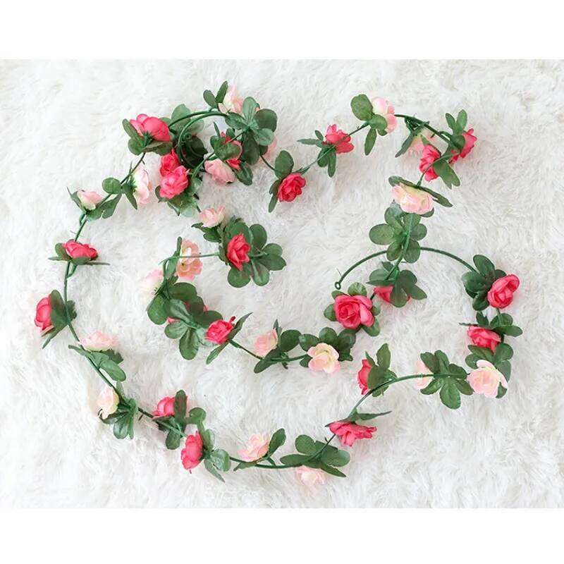 45 Head Artificial Rose Plastic Fake Green Leafy Plant Vines Wedding Home Decoration Flower W260130
