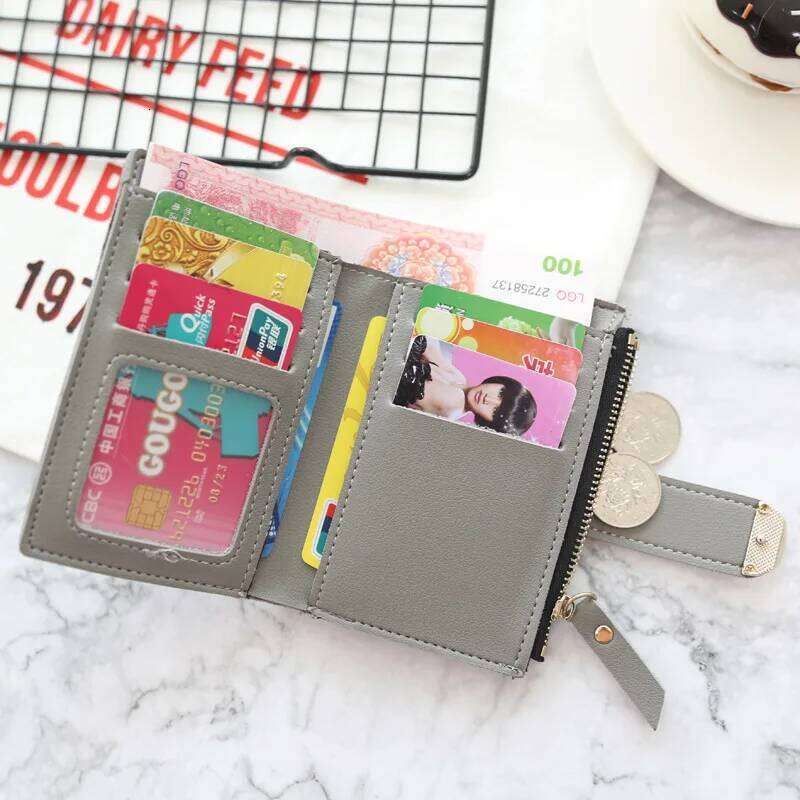 New Fashion Short Women's Wallet Zipper Card Holder Cute Female Coin Purse High Quality PU Wallets For Girls Z260130