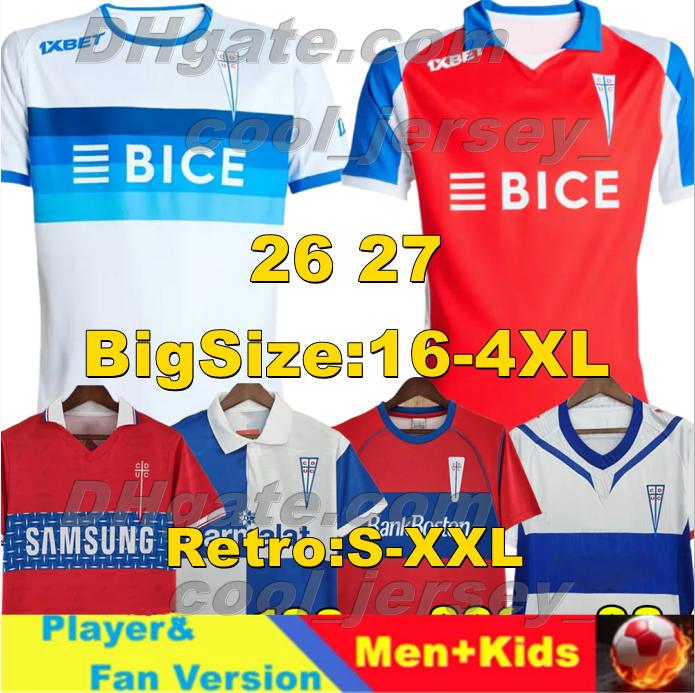 4XL 26 27 Universidad Catolica Soccer Jerseys ZAMPEDRI MONTES BELLO CUEVAS VALENCIA Football Shirts 1996 08 09 Retro GUTIERREZ MIROSEVIC ROSSEL ZUQUI Men Uniforms