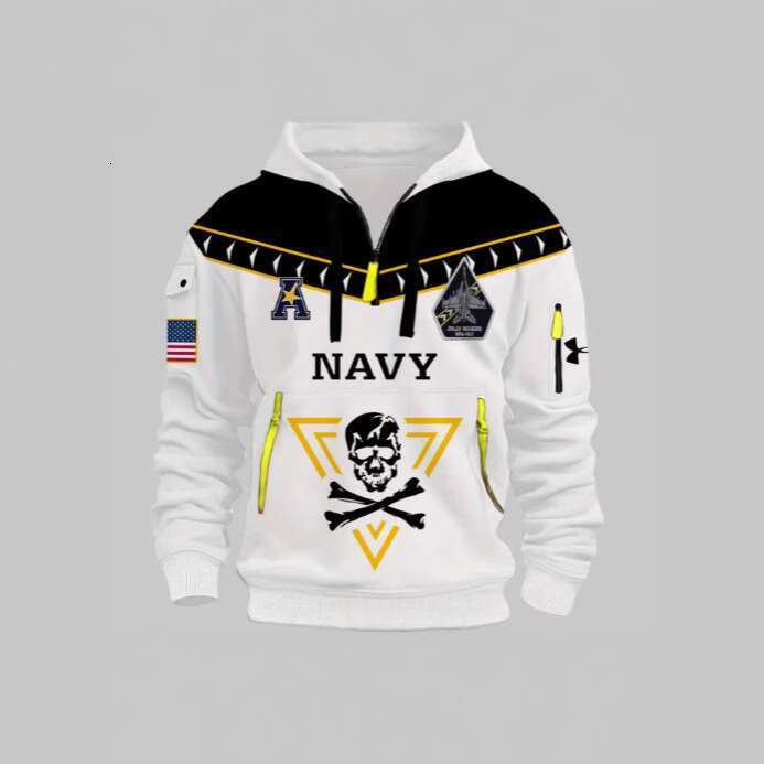 Men's printed hoodie with pocket zipper and 3D trend NFL jersey J260130