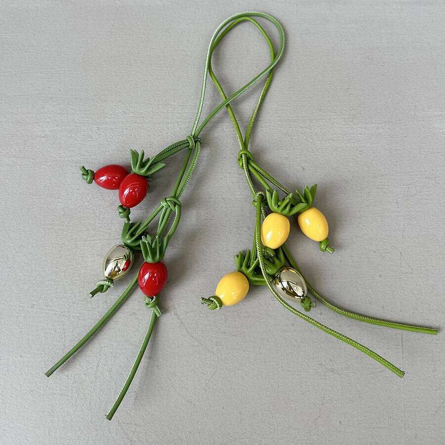 Tomato Leather Charm Purple Flower Keychain Pendant Decoration High Luxury Girl Gift Bag Accessories Z260130