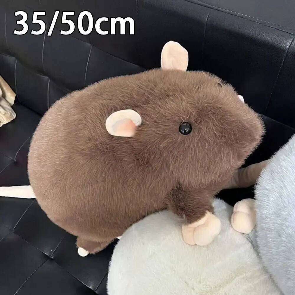 Cute 35/50cm Mouse Cartoon Plush Flower Branch Rat Doll Soft Oversized Figure Kid Gift Birthday Stuffed&Plush Animal Y260128